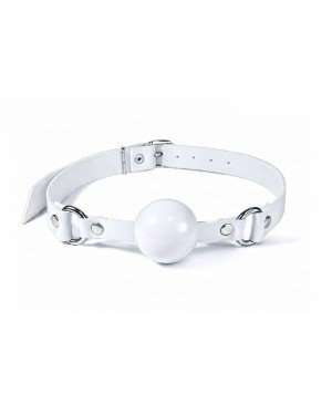 Кляп силіконовий Feral Feelings Silicon Ball Gag White/White, білий ремінець, біла кулька