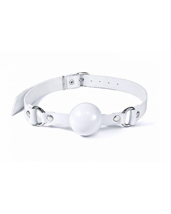 Кляп силіконовий Feral Feelings Silicon Ball Gag White/White, білий ремінець, біла кулька