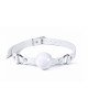 Кляп силіконовий Feral Feelings Silicon Ball Gag White/White, білий ремінець, біла кулька