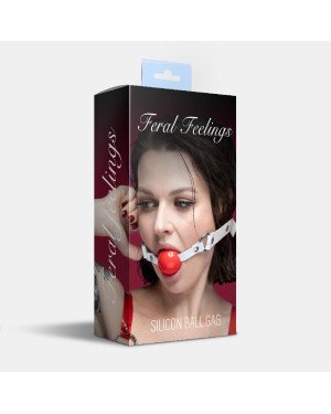 Кляп силіконовий Feral Feelings Silicon Ball Gag White/Red, білий ремінець, червона кулька Кляп силіконовий Feral Feelings Silicon Ball Gag White/Red, білий ремінець, червона кулька