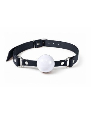 Кляп силіконовий Feral Feelings Silicon Ball Gag Black/White, чорний ремінець, біла кулька