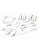 Набір Feral Feelings BDSM Kit 7 White, наручники, поножі, конектор, маска, падл, кляп, затискачі Набір Feral Feelings BDSM Kit 7 White, наручники, поножі, конектор, маска, падл, кляп, затискачі