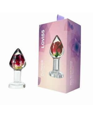 Розкішна анальна пробка Loviss Rose Anal Plug зі справжньою трояндою всередині