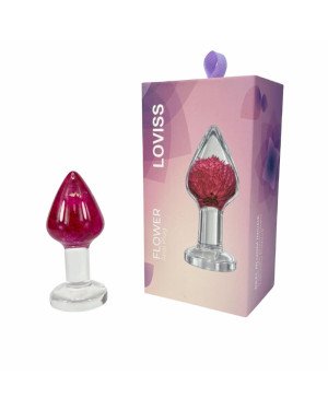 Розкішна анальна пробка Loviss Gomphrena Globosa Anal Plug зі справжнім амарантом усередині