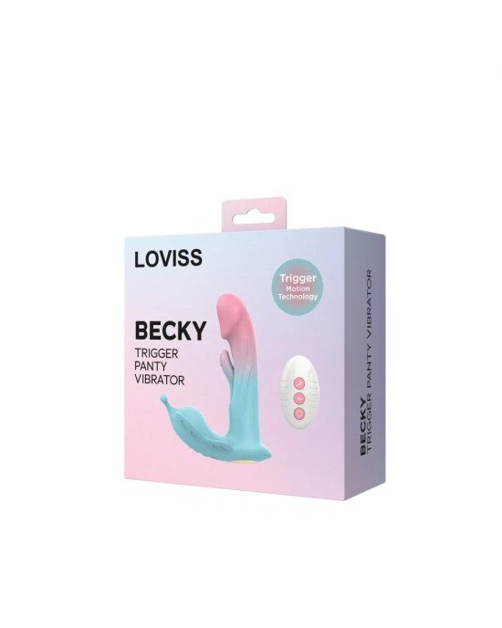 Вібратор Loviss Becky Trigger Panty Vibrator, носимий, вібрація + манливий рух, пульт ДК Вібратор Loviss Becky Trigger Panty Vibrator, носимий, вібрація + манливий рух, пульт ДК