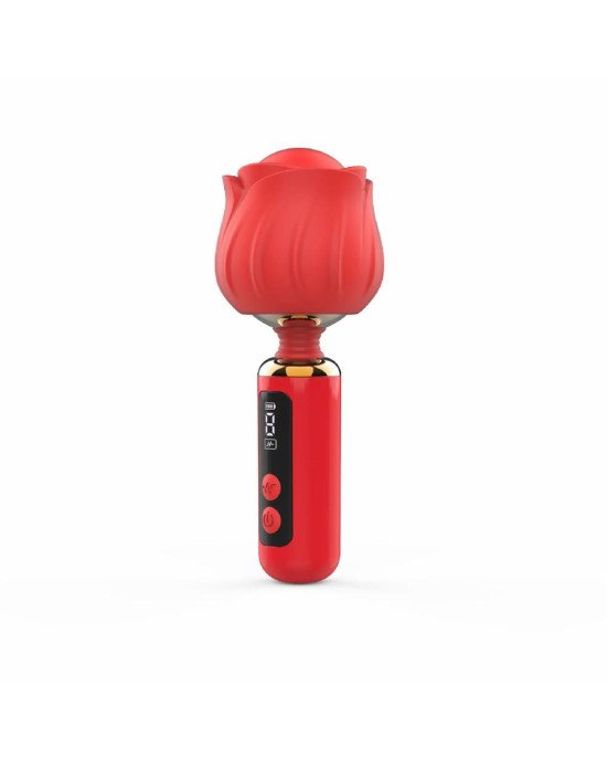 Вібромасажер Loviss Rose Mini Massage Wand Vibrator, головка у вигляді троянди, 9 режимів Вібромасажер Loviss Rose Mini Massage Wand Vibrator, головка у вигляді троянди, 9 режимів