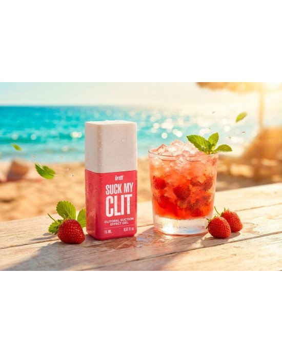 Смоктайзер для клітора Intt Suck My Clit Wild Strawberry (15 мл), полуниця, гель з ефектом посмоктування Смоктайзер для клітора Intt Suck My Clit Wild Strawberry (15 мл), полуниця, гель з ефектом посмоктування
