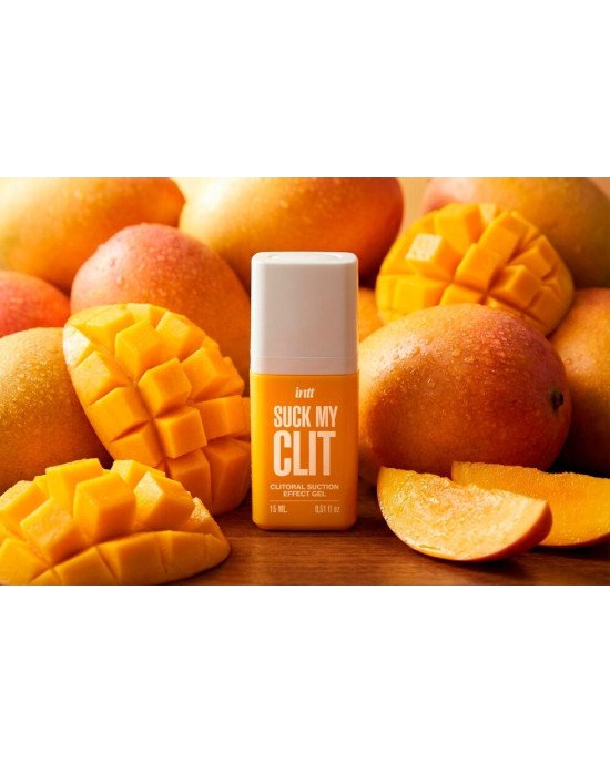 Смоктайзер для клітора Intt Suck My Clit Tropical Mango (15 мл), манго, гель з ефектом посмоктування Смоктайзер для клітора Intt Suck My Clit Tropical Mango (15 мл), манго, гель з ефектом посмоктування
