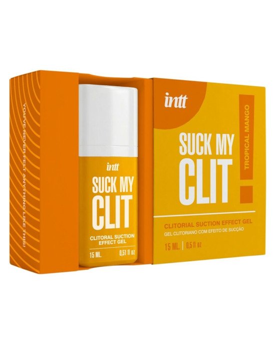 Смоктайзер для клітора Intt Suck My Clit Tropical Mango (15 мл), манго, гель з ефектом посмоктування Смоктайзер для клітора Intt Suck My Clit Tropical Mango (15 мл), манго, гель з ефектом посмоктування