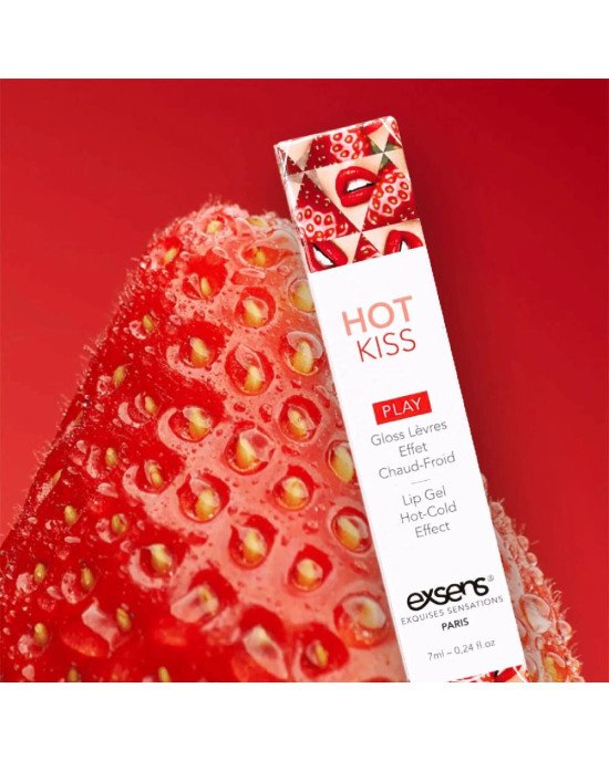 Стимулювальний блиск для губ EXSENS Strawberry Hot Kiss 7 мл, зігріває та охолоджує Стимулювальний блиск для губ EXSENS Strawberry Hot Kiss 7 мл, зігріває та охолоджує