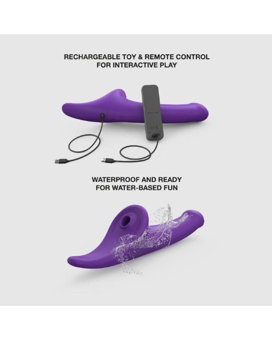 Вібронасадка для страпону з вакуумною стимуляцією Strap-On-Me Multi Orgasm Dildo S Purple Вібронасадка для страпону з вакуумною стимуляцією Strap-On-Me Multi Orgasm Dildo S Purple