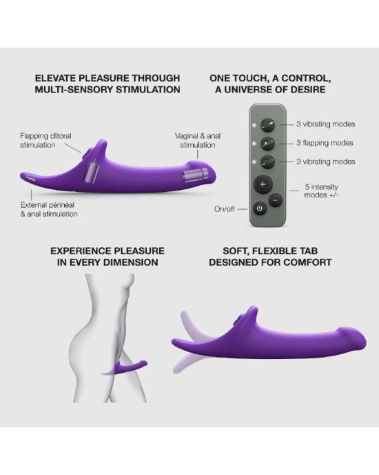 Вібронасадка для страпону з вакуумною стимуляцією Strap-On-Me Multi Orgasm Dildo M Purple Вібронасадка для страпону з вакуумною стимуляцією Strap-On-Me Multi Orgasm Dildo M Purple
