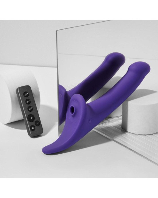 Вібронасадка для страпону з вакуумною стимуляцією Strap-On-Me Multi Orgasm Dildo M Purple Вібронасадка для страпону з вакуумною стимуляцією Strap-On-Me Multi Orgasm Dildo M Purple