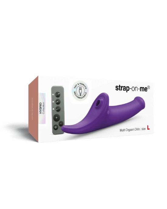 Вібронасадка для страпону з вакуумною стимуляцією Strap-On-Me Multi Orgasm Dildo L Purple Вібронасадка для страпону з вакуумною стимуляцією Strap-On-Me Multi Orgasm Dildo L Purple