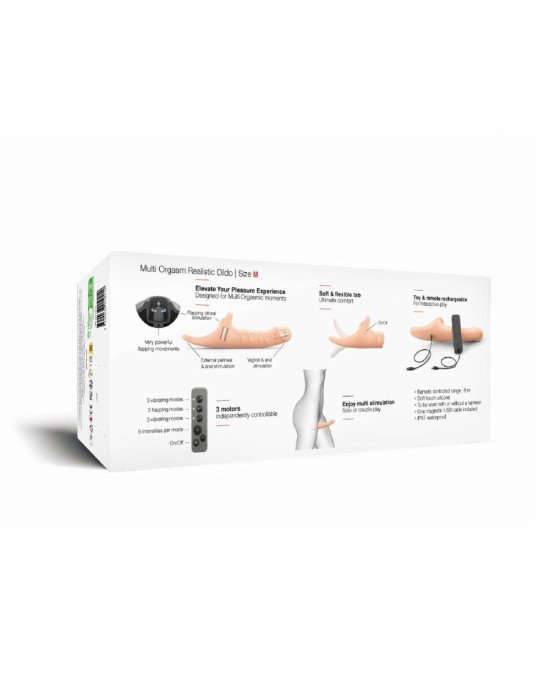 Вібронасадка для страпону з вакуумною стимуляцією Strap-On-Me Multi Orgasm Realistic Dildo M Black Вібронасадка для страпону з вакуумною стимуляцією Strap-On-Me Multi Orgasm Realistic Dildo M Black