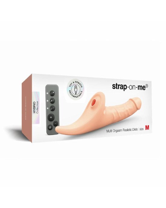 Вібронасадка для страпону з вакуумною стимуляцією Strap-On-Me Multi Orgasm Realistic Dildo M Black Вібронасадка для страпону з вакуумною стимуляцією Strap-On-Me Multi Orgasm Realistic Dildo M Black