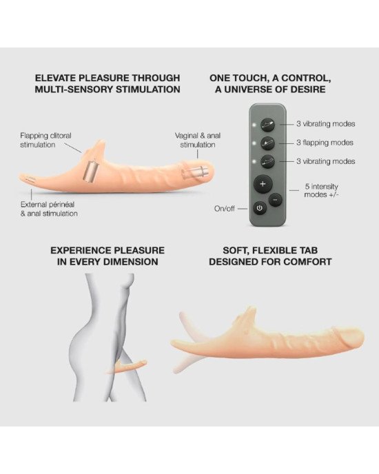 Вібронасадка для страпону з вакуумною стимуляцією Strap-On-Me Multi Orgasm Realistic Dildo L Vanilla Вібронасадка для страпону з вакуумною стимуляцією Strap-On-Me Multi Orgasm Realistic Dildo L Vanilla
