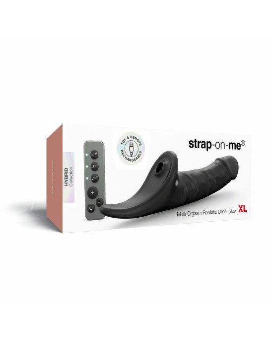 Вібронасадка для страпону з вакуумною стимуляцією Strap-On-Me Multi Orgasm Realistic Dildo XL Black Вібронасадка для страпону з вакуумною стимуляцією Strap-On-Me Multi Orgasm Realistic Dildo XL Black