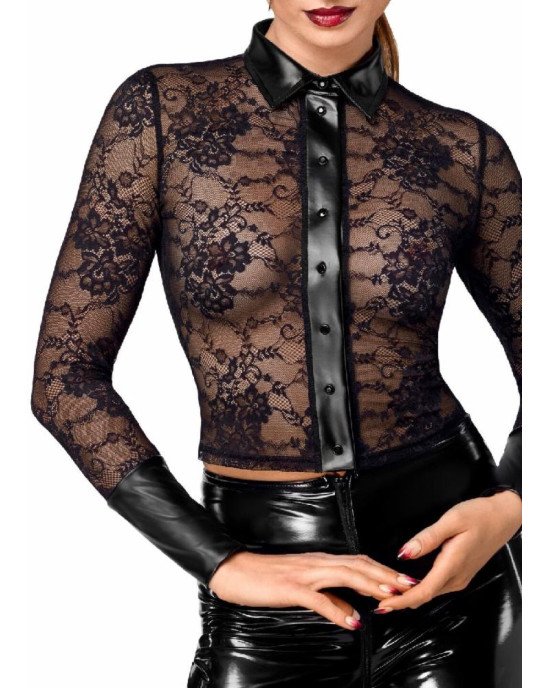Блуза Noir Handmade F377 Noirelle Lace Button-up Shirt L Блуза Noir Handmade F377 Noirelle Lace Button-up Shirt L