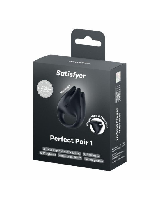Вібратор на палець та ерекційне кільце 2в1 Satisfyer Perfect Pair 1 Вібратор на палець та ерекційне кільце 2в1 Satisfyer Perfect Pair 1
