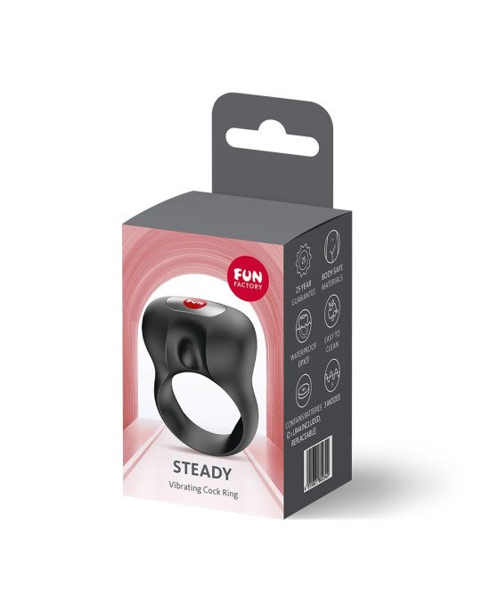 Ерекційне віброкільце Fun Factory Steady Black Ерекційне віброкільце Fun Factory Steady Black