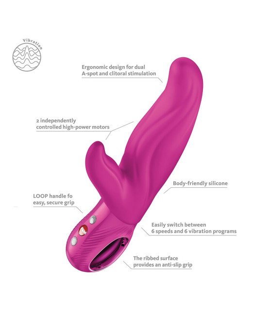 Вібратор-кролик для точки А Fun Factory LADY BI Magenta, 2 мотори, 12 режимів Вібратор-кролик для точки А Fun Factory LADY BI Magenta, 2 мотори, 12 режимів