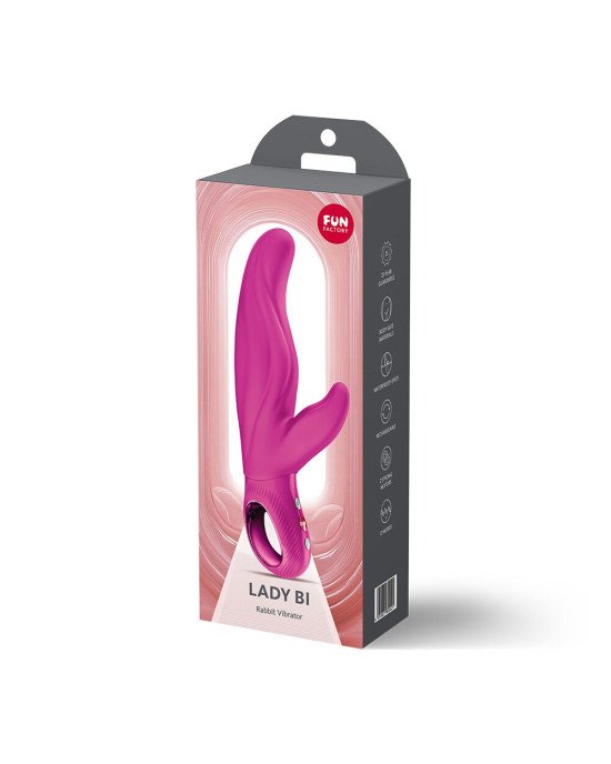 Вібратор-кролик для точки А Fun Factory LADY BI Magenta, 2 мотори, 12 режимів Вібратор-кролик для точки А Fun Factory LADY BI Magenta, 2 мотори, 12 режимів