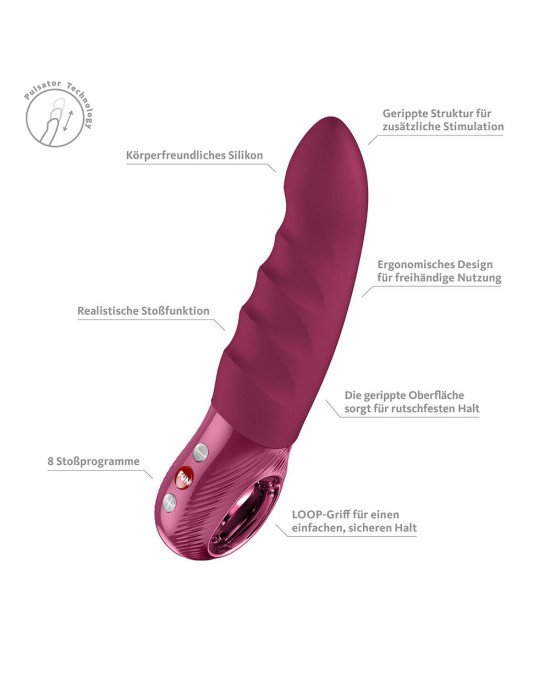 Пульсатор Fun Factory Stronic Deep, Wine Red, 8 режимів роботи, перезаряджуваний Пульсатор Fun Factory Stronic Deep, Wine Red, 8 режимів роботи, перезаряджуваний