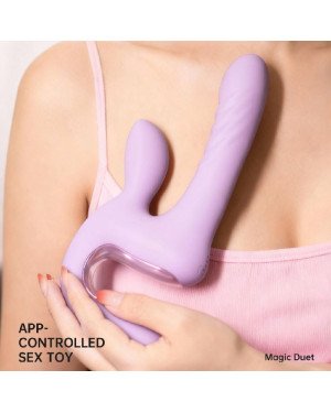 Смарт-пульсатор Magic Motion Magic Duet Purple, 10 режимів пульсацій, 10 режимів вибрації Смарт-пульсатор Magic Motion Magic Duet Purple, 10 режимів пульсацій, 10 режимів вибрації