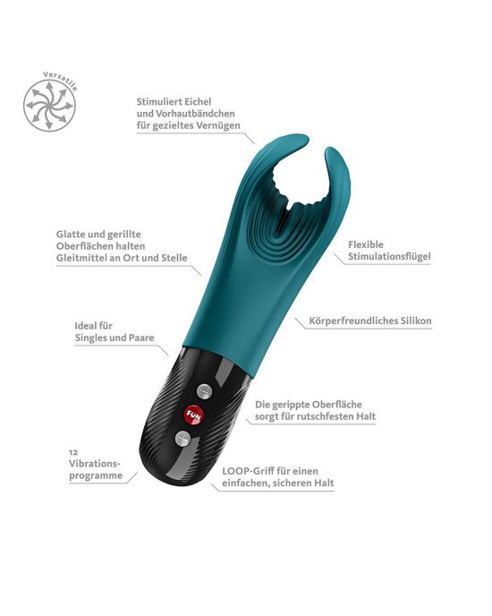 Вібратор для пеніса Fun Factory MANTA Bottle Green, підходить для парних ігор