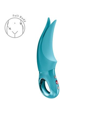 Вібратор для клітора Fun Factory VOLTA Aquamarine, гнучкий подвійний кінчик