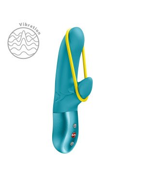Мінівібратор-кролик зі стимулювальною стрічкою Fun Factory AMORINO Aquamarine, стрічка знімна