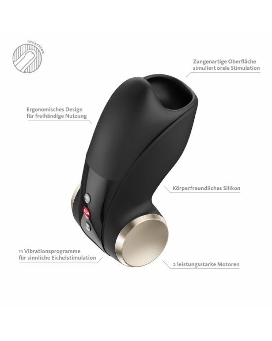 Мастурбатор для головки пеніса Fun Factory COBRA LIBRE II Black, 2 мотори, гра без рук