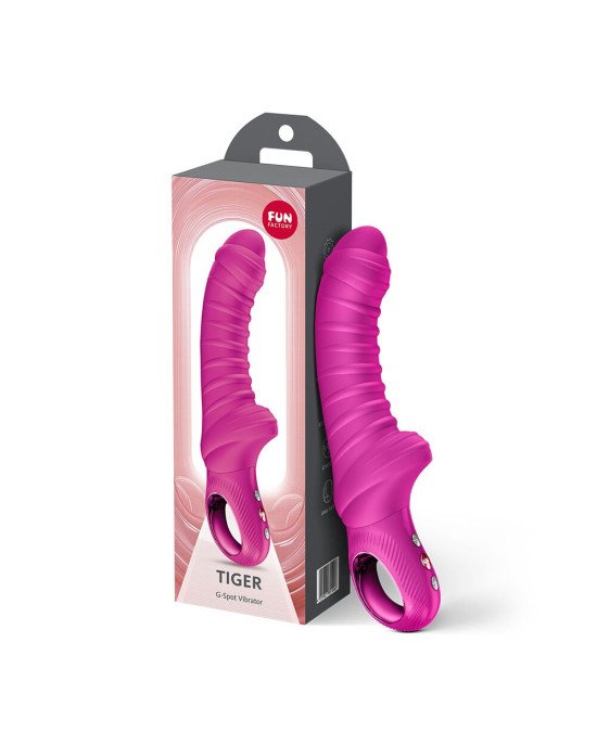 Вібратор для точки G Fun Factory TIGER Magenta, ребристий, підходить для анальної стимуляції Вібратор для точки G Fun Factory TIGER Magenta, ребристий, підходить для анальної стимуляції