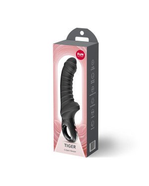 Вібратор для точки G Fun Factory TIGER Black, ребристий, підходить для анальної стимуляції Вібратор для точки G Fun Factory TIGER Black, ребристий, підходить для анальної стимуляції