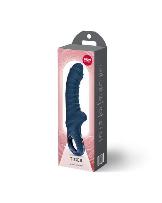 Вібратор для точки G Fun Factory TIGER Nightblue, ребристий, підходить для анальної стимуляції