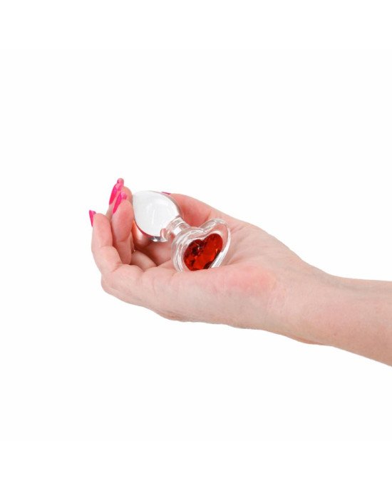 Скляна анальна пробка NS Novelties Crystal - Desires - Red Heart - Small Скляна анальна пробка NS Novelties Crystal - Desires - Red Heart - Small
