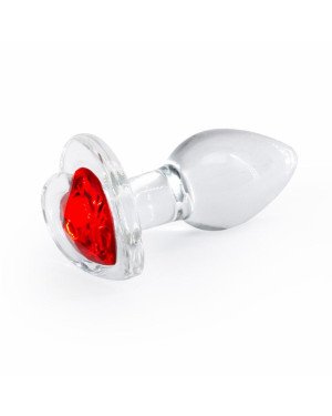 Скляна анальна пробка NS Novelties Crystal - Desires - Red Heart - Small
