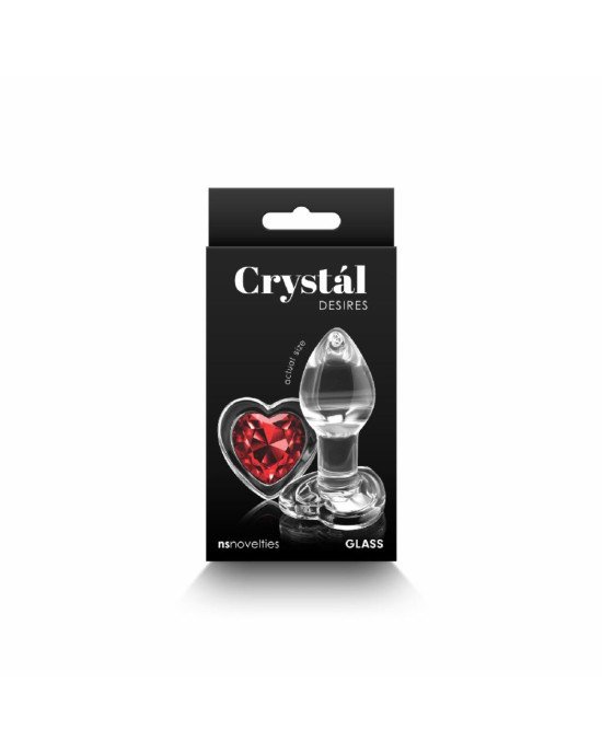 Скляна анальна пробка NS Novelties Crystal - Desires - Red Heart - Small Скляна анальна пробка NS Novelties Crystal - Desires - Red Heart - Small