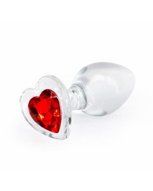 Скляна анальна пробка NS Novelties Crystal - Desires - Red Heart - Medium