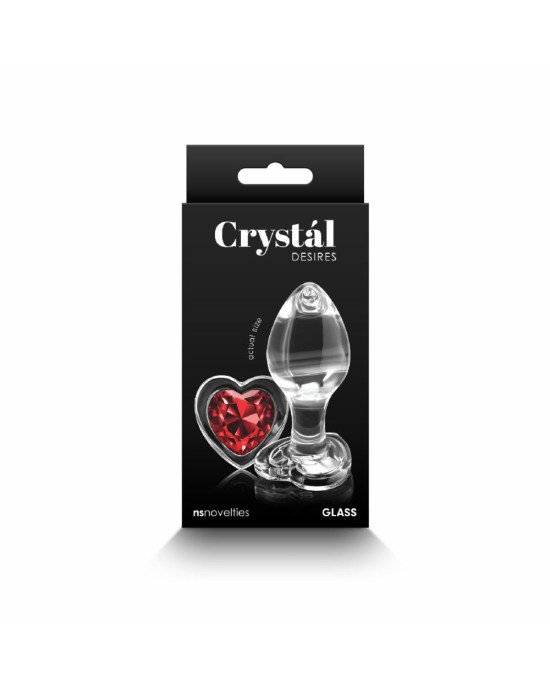 Скляна анальна пробка NS Novelties Crystal - Desires - Red Heart - Medium Скляна анальна пробка NS Novelties Crystal - Desires - Red Heart - Medium