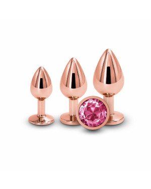 Набір анальних пробок NS Novelties Rear Assets - Trainer Kit - Rose Gold - Pink Gem