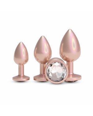 Набір анальних пробок NS Novelties Rear Assets - Trainer Kit - Iridescent Champagne - Clear Gem