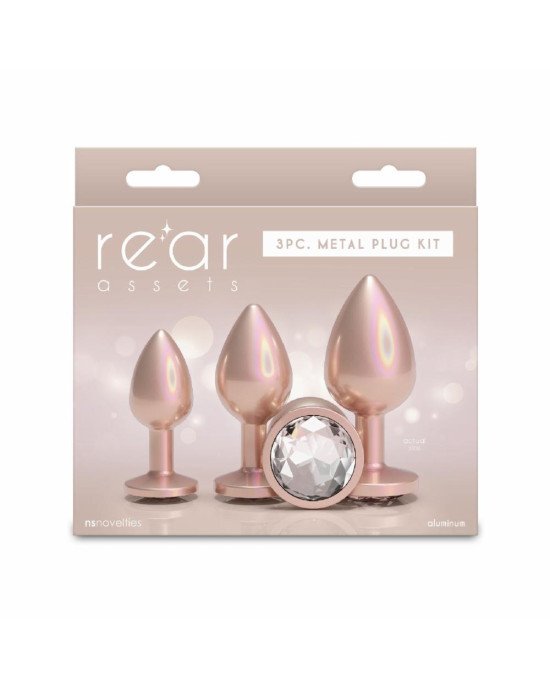 Набір анальних пробок NS Novelties Rear Assets - Trainer Kit - Iridescent Champagne - Clear Gem Набір анальних пробок NS Novelties Rear Assets - Trainer Kit - Iridescent Champagne - Clear Gem
