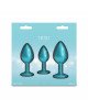 Набір анальних пробок NS Novelties Rear Assets - Trainer Kit - Iridescent Teal - Teal Gem
