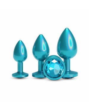 Набір анальних пробок NS Novelties Rear Assets - Trainer Kit - Iridescent Teal - Teal Gem