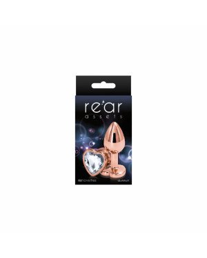Анальна пробка NS Novelties Rear Assets - Rose Gold Heart - Small - Clear