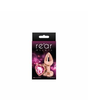 Анальна пробка NS Novelties Rear Assets - Rose Gold Heart - Small - Pink