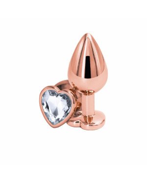 Анальна пробка NS Novelties Rear Assets - Rose Gold Heart - Medium - Clear