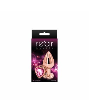 Анальна пробка NS Novelties Rear Assets - Rose Gold Heart - Medium - Pink